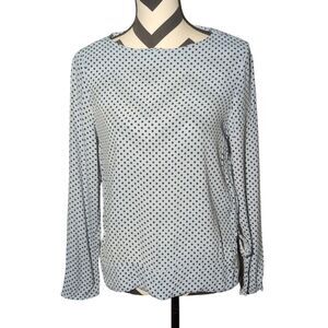 Philosophy Republic Clothing S Blue Polka Dot Long Sleeve Blouse